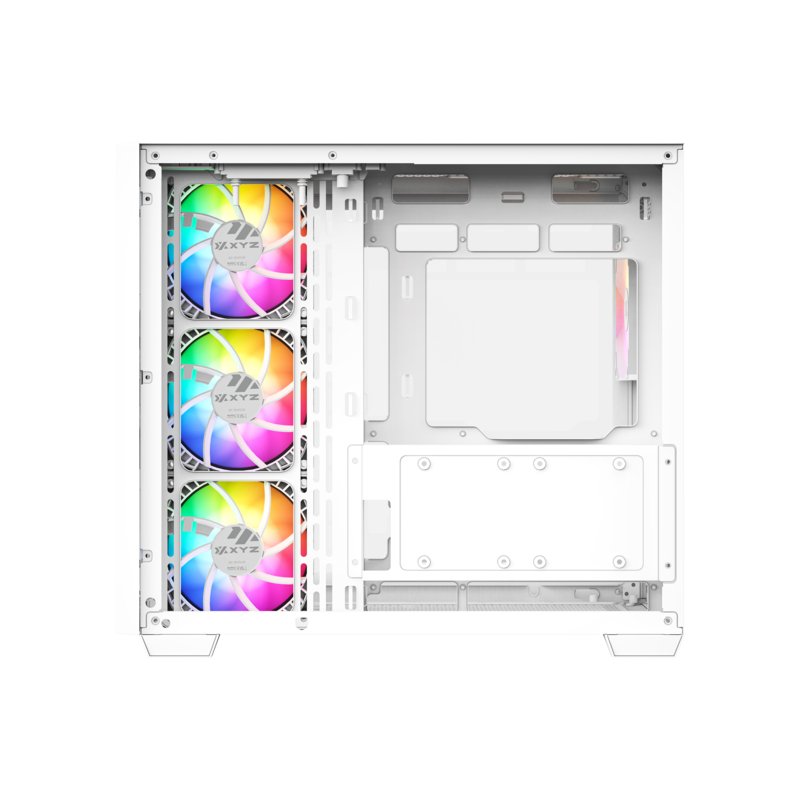 Boitier Moyen Tour ATX XYZ Qubex RGB avec panneaux vitrés (Blanc)