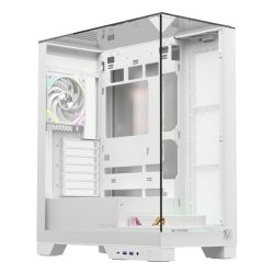 Boitier Moyen Tour ATX XYZ Trifecta RGB avec panneaux vitrés (Blanc)