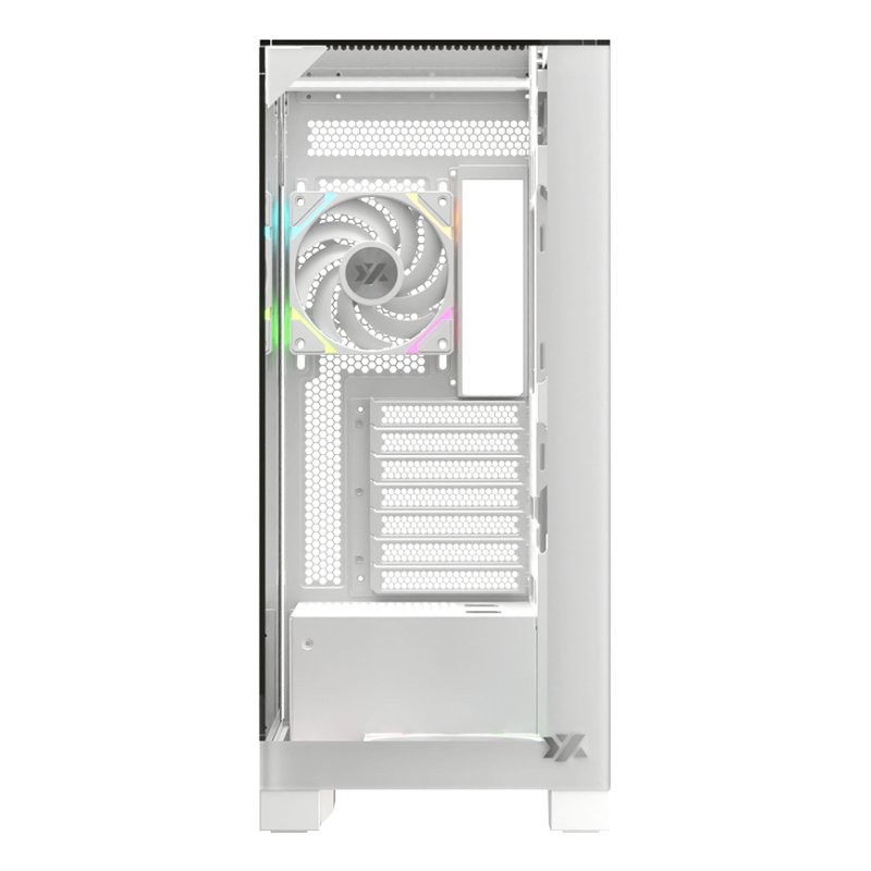 Boitier Moyen Tour ATX XYZ Trifecta RGB avec panneaux vitrés (Blanc)