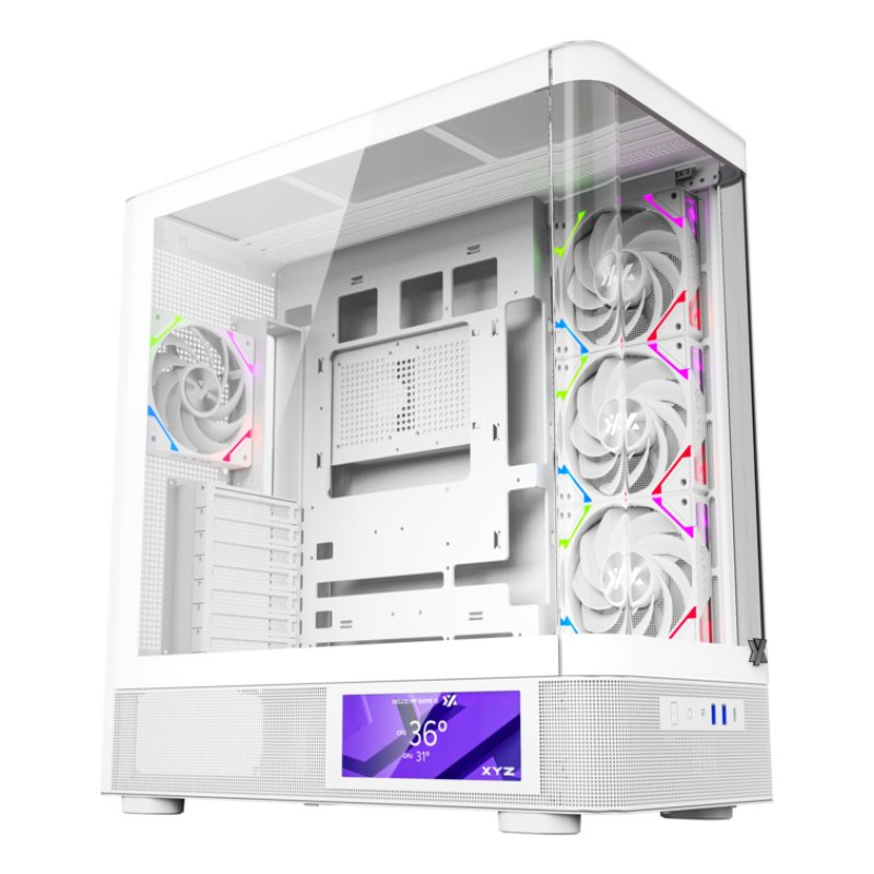 Boitier Moyen Tour ATX XYZ Quantum Pro RGB avec panneaux vitrés (Blanc)