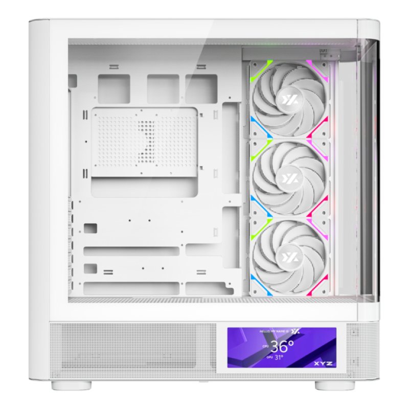 Boitier Moyen Tour ATX XYZ Quantum Pro RGB avec panneaux vitrés (Blanc)