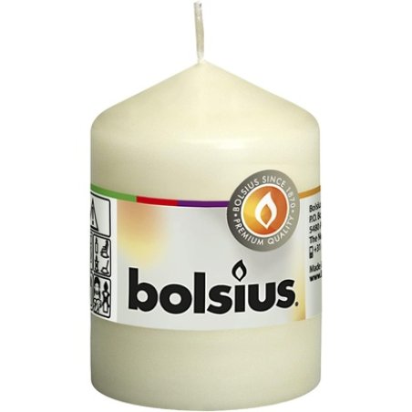 BOLSIUS Pillar Candle Ivory Paraffin Wax 6x6x8 cm