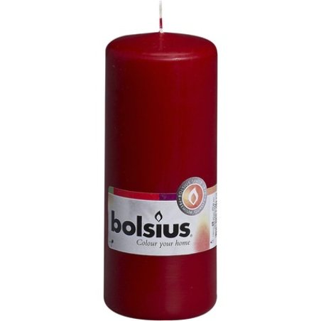 Bolsius 103614600144 Pillar Candle Paraffin Wax 6x6x15 cm Wine Red