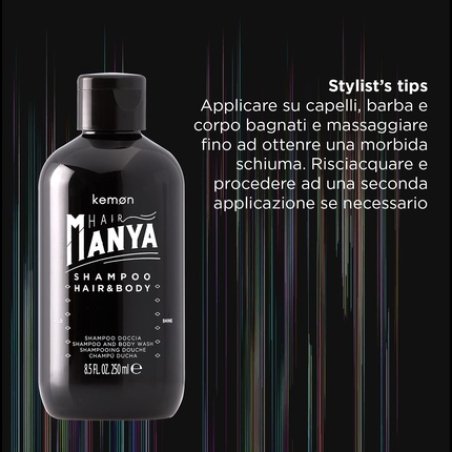 Kemon Hair Manya 3 in 1 Shower Gel for Body, Hair and Beard Care 250ml