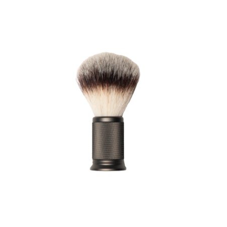 Depot Vintage Artificial Fiber Face Shaving Brush - Anthracite Metal