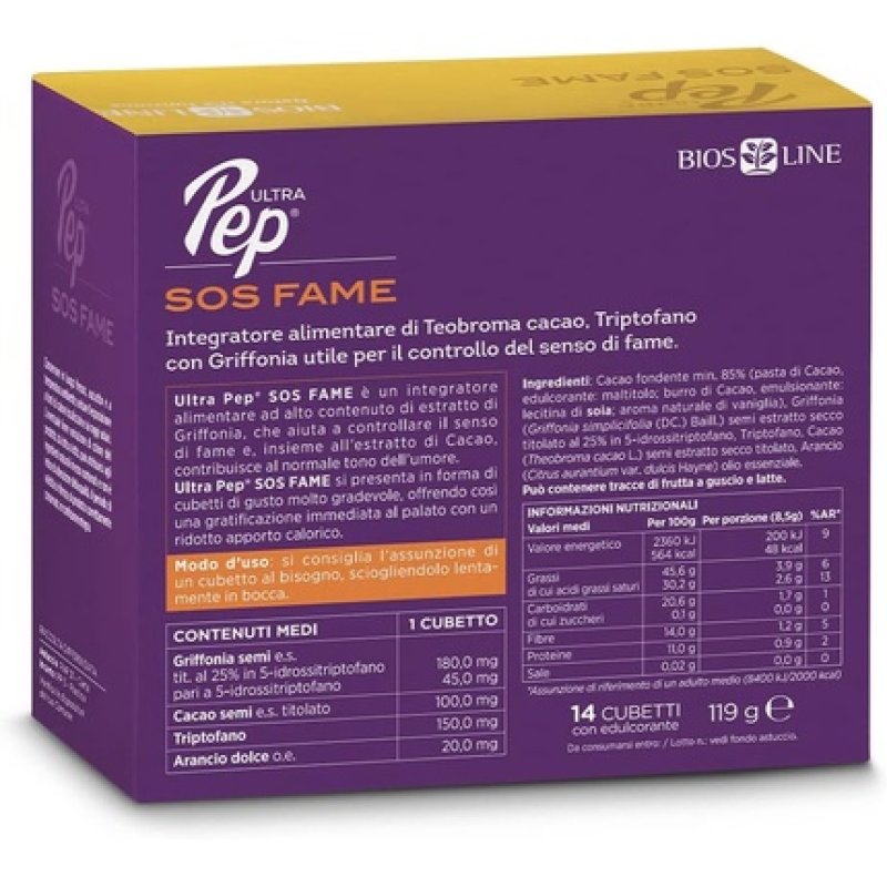 BIOSLINE Ultra Pep SOS FAME Dietary Supplement for Hunger Control and Weight Balance with Tryptophan and Griffonia 14