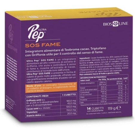 BIOSLINE Ultra Pep SOS FAME Dietary Supplement for Hunger Control and Weight Balance with Tryptophan and Griffonia 14