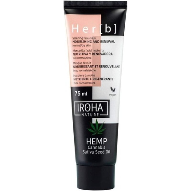 Iroha Nature Sleeping Face Mask Hemp Nourishing & Renewing