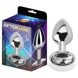 White Diamond Jewel Butt Plug Size L Aluminum