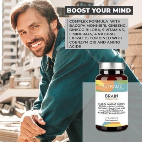 Nootropic Brain Supplement Memory Concentration Energy Focus Ginkgo Biloba Bacopa Monnieri Choline L-Tyrosine Ginseng