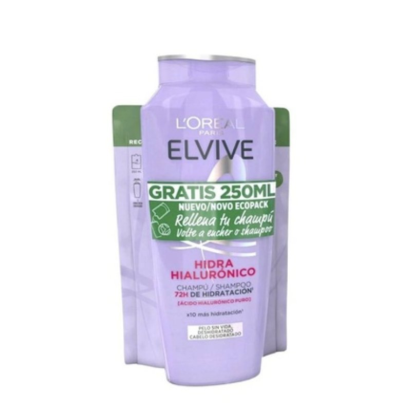 L'Oreal Paris Elvive Hyaluronic Hydra Shampoo 400ml Refill 250ml