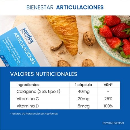 Sandoz Farmaceutica, Sa Sandoz Bienestar Articulaciones, Blanco, 30 Capsulas