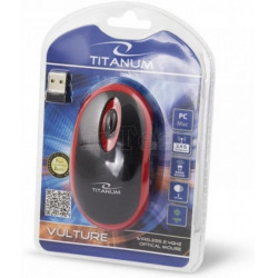 Souris sans fil Esperanza compatible Titanum Vulture 3D TM116R (Noir/Rouge)