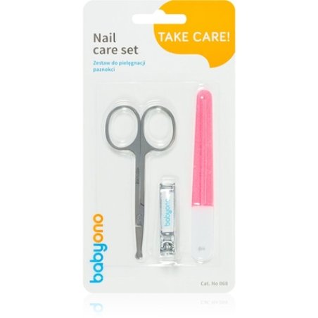 BabyOno Take Care Nail Care Set Red for Children