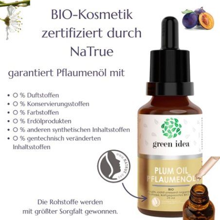 Green Idea Organic Plum Oil 100% Pure Cold-Pressed Face Oil