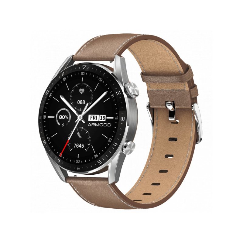 ARMODD Silentwatch 5 Pro smartwatch - Silver/Leather