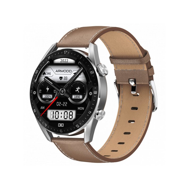 ARMODD Silentwatch 5 Pro smartwatch - Silver/Leather