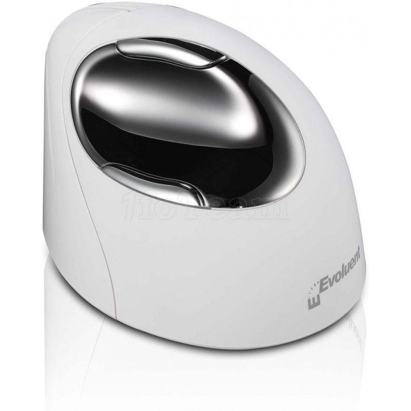 Souris sans fil Bluetooth Evoluent compatible Vertical Mouse 4 pour droitier (Blanc)