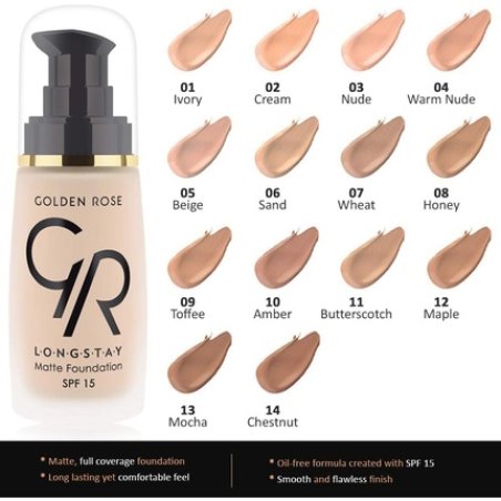 Golden Rose Longstay Matte Foundation P-GLM 09