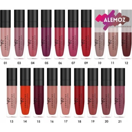 Golden Rose Creamy LONGSTAY Liquid MATTE Lipstick with Vitamin E and Avocado Oil KISSPROOF Moisturizer FULL COVERAGE