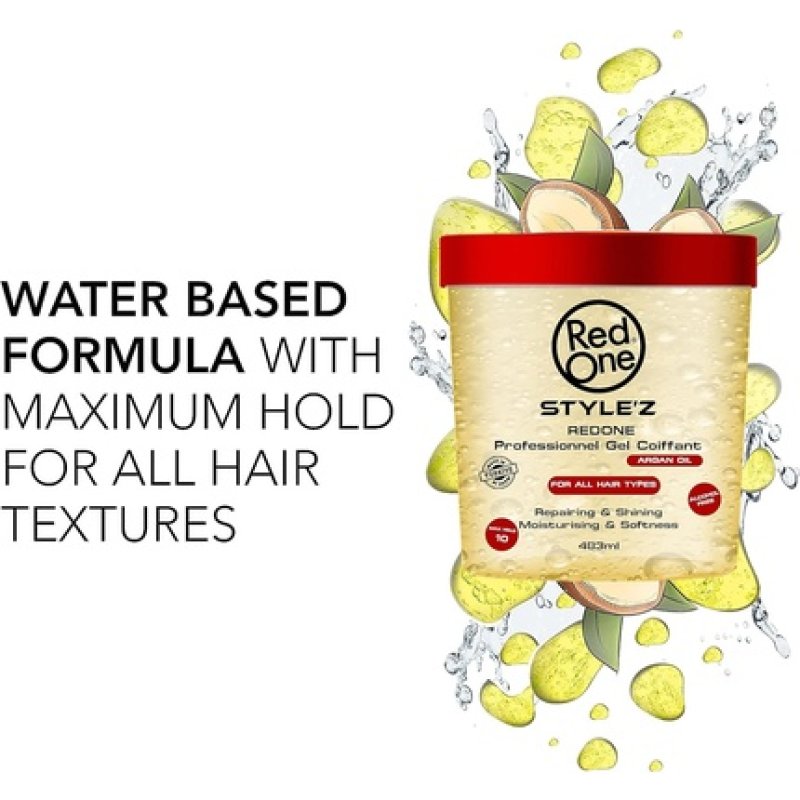 Redone Argan Styling Gel Moisturizes and Maintains Healthy Hair Strong Weightless Hold Ideal for any Hair Type and