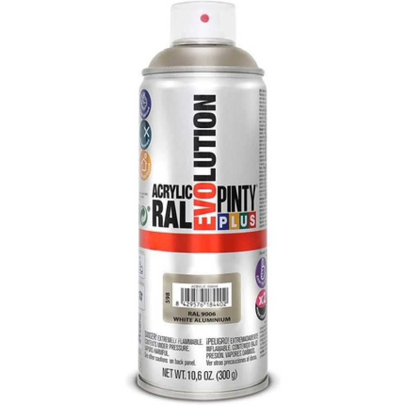 Pinty Plus - Evolution - Gloss - 400ml - 598 - White Aluminium - Ral 9006