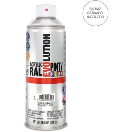 Acrylic Spray Paint Satin Varnish Pintyplus Evolution 400ml Satin Varnish S199