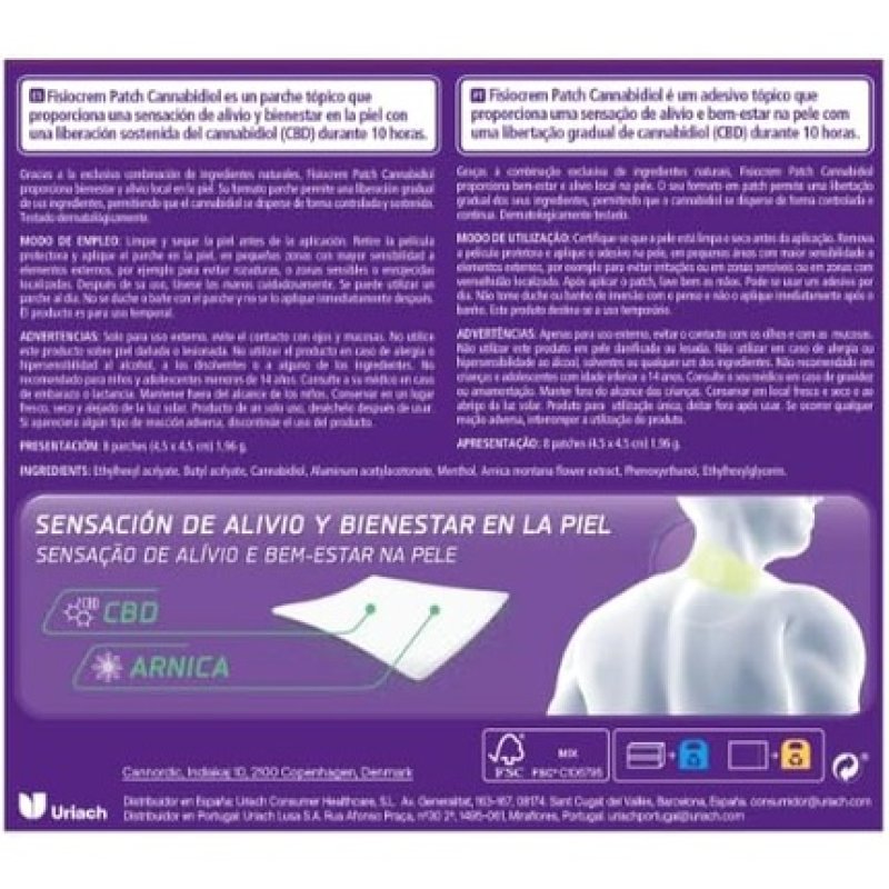 Fisiocrem Cannabidiol Patch 8 Patches for Relief and Well-Being