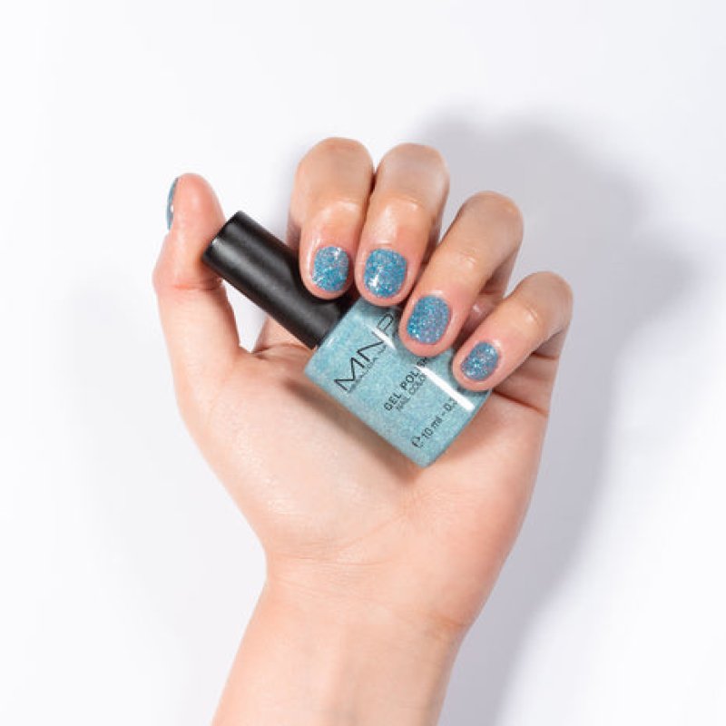 Mesauda Nail Pro MNP Blue Glitter vernis à ongles avec gel 10 ml Bleu