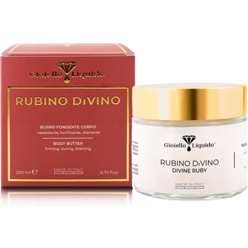 Anti-Aging Dark Body Butter with Ruby Powder, Jojoba Oil, Wheat Germ Oil, Hyaluronic Acid, Collagen, Argan Oil, Shea