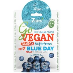 7days Go Vegan Blue Day Anti-Stress Sheet Face Mask - 25 Grams