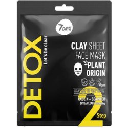 7days 7days Detox Lets Be Clear Clay Sheet Face Mask Kaolin Seaweed Step 2 - 12 Grams