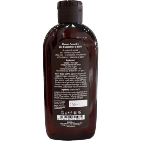 Glenova 100% Pure Coconut Oil Body and Hair 200ml - Fragrance Free