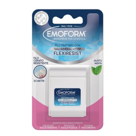 Emoform Flexiresist Waxed Dental Floss with Mineral Salts and Mint 30m