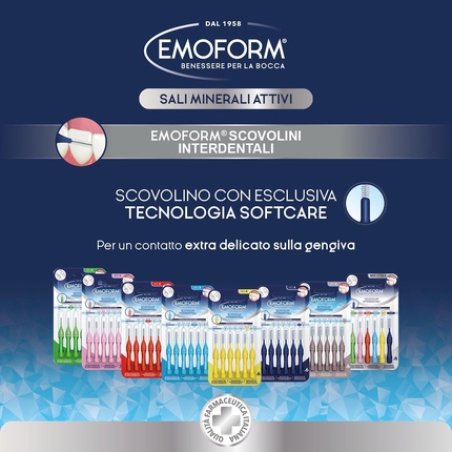 Interdental Brush Emoform with SoftCare Technology for Gentle Gum Contact with Soft Bristles - Ergonomic and Non-Slip