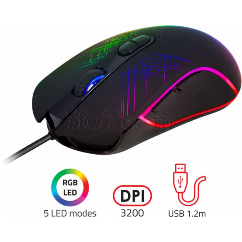 Souris filaire Gamer Advance compatible GTA 230 RGB (Noir)
