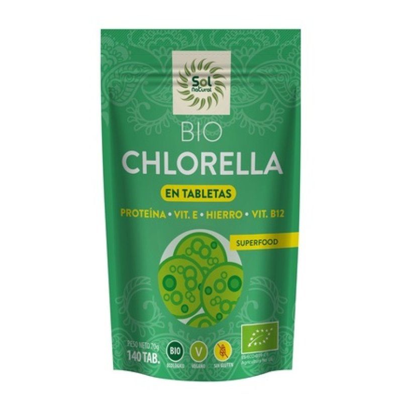 Sol Natural Chlorella Bio 140 Tablets - Dietary Supplement