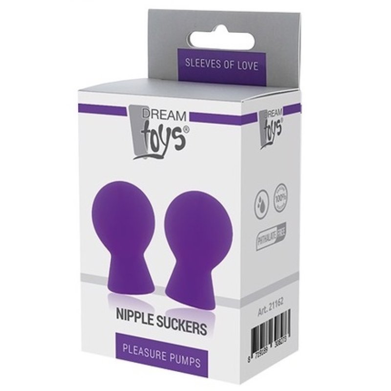 Dream Toys Pleasure Pumps Nipple Suckers - Purple 2 Pieces