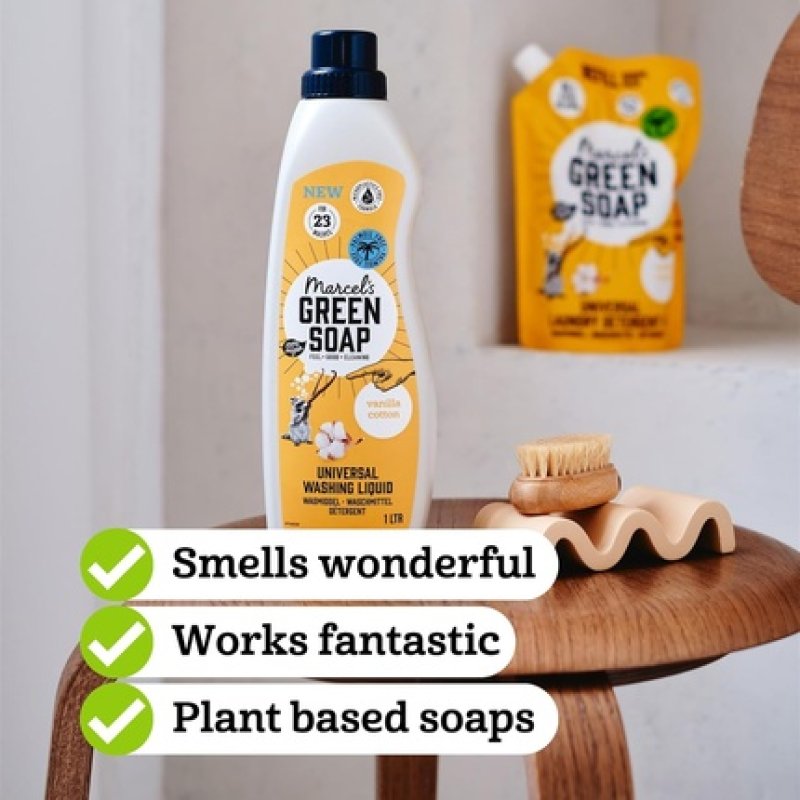 Marcel's Green Soap Washing Liquid Refill Vanilla & Cotton 1L