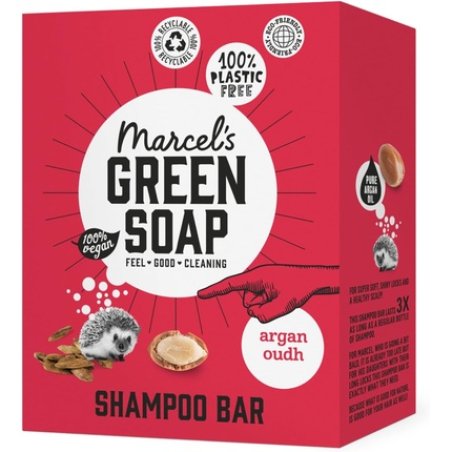 Marcel's Green Soap Shampoo Bar Argan & Oudh Daily Use Plastic and Sulfate Free 90g