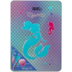 Little Mermaid Makeup Kit for Children Tattoos Marker Tattoo Stencil Mask Pestaas Lip Gloss Mirror