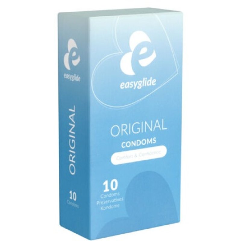 EasyGlide ORGINAL 10 Classic Condoms Standard Condoms Anatomical - Pack of 10