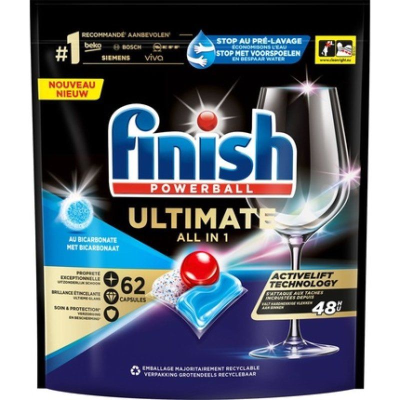 Reckitt Benckiser Finish Ultimate All-In-1 Dishwasher Tablets 62 Count Regular