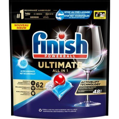 Reckitt Benckiser Finish Ultimate All-In-1 Dishwasher Tablets 62 Count Regular