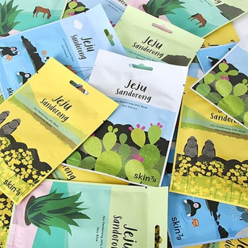 SKIN79 Jeju Cactus Gel Sheet Mask Jeju Sandorong Jelly Mask 33ml - Revitalizing Mask for All Skin Types