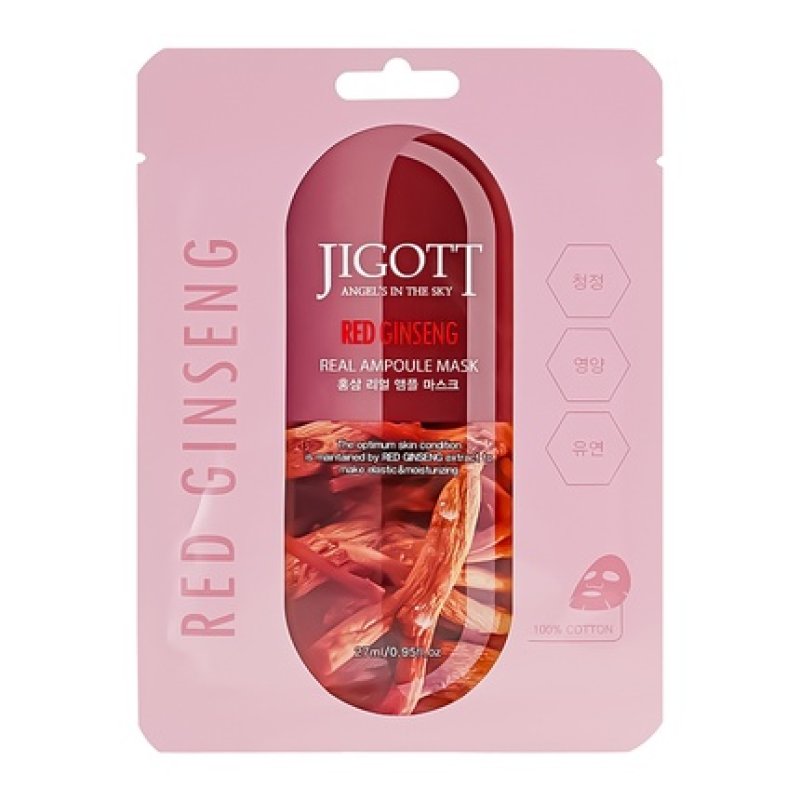 Jigott Red Ginseng Real Ampoule Mask - 27 Ml