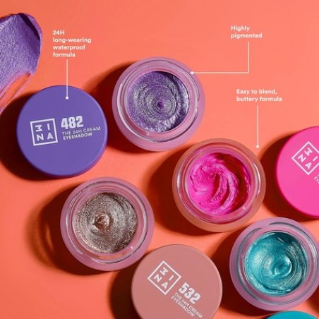 3INA MAKEUP The 24H Cream Eyeshadow 575 Brown 24H Longwearing Waterproof Fast Drying Formula Creamy Texture Highly
