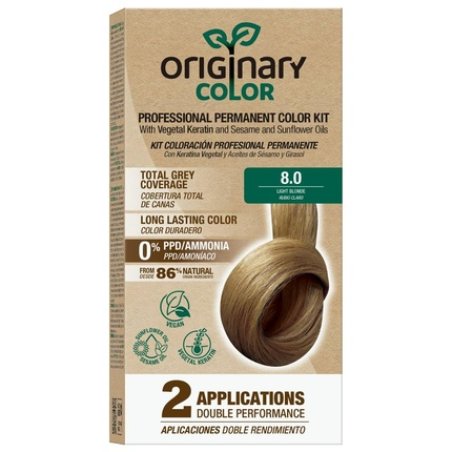 Originary Color Professional Permanent Coloring Set Color 8-0 Light Blonde 100