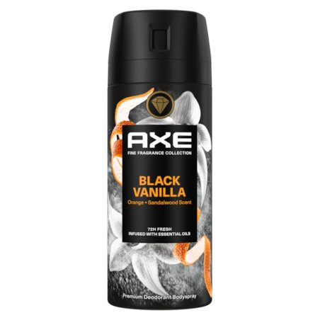 Axe Fine Fragrance Collection Premium Bodyspray Black Vanilla Deodorant without Aluminum for 72 Hours Freshness 150ml