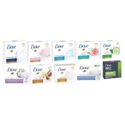 Dove Multicolor Dermatologically Approved 1/4 Moisturizing Cream Bar Soap 90g